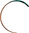 Claire Allison founder mark: an open copper arc oxidising to teal